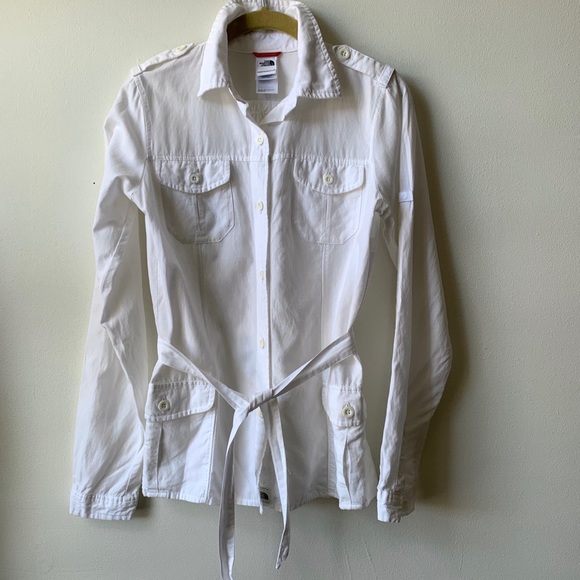 The North Face Tops - Safari Shirt North Face Hiking Button Up White